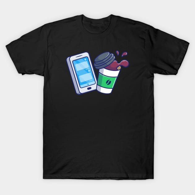 Hand Phone and coffee T-Shirt by Catalyst Labs